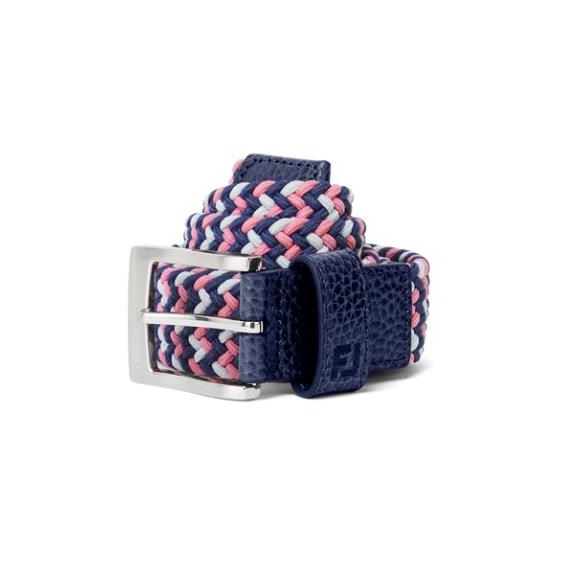 FootJoy Braided Herren Gürtel, dark denim/pink lemonade/skyway