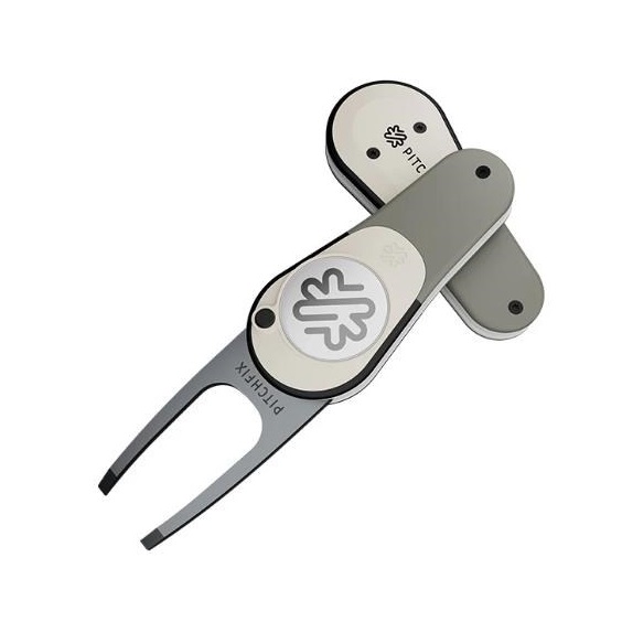 Pitchfix Icon Pitchgabel mit Ballmarker, Gun Metal