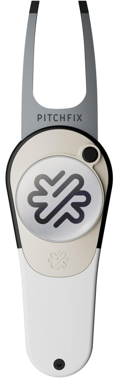 Pitchfix Icon Pitchgabel mit Ballmarker, Weiss