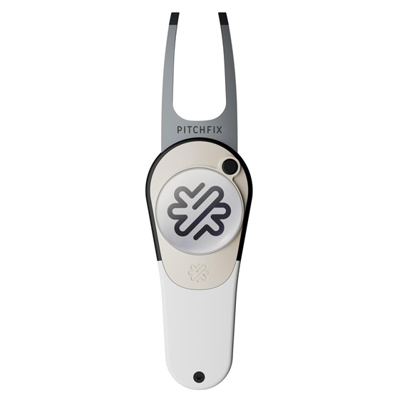 Pitchfix Icon Pitchgabel mit Ballmarker, Weiss