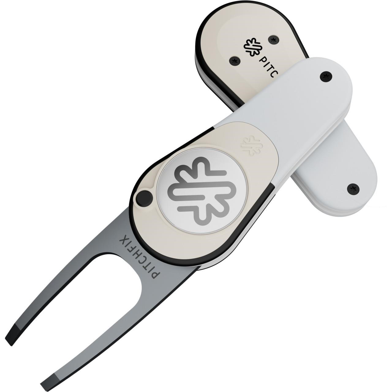 Pitchfix Icon Pitchgabel mit Ballmarker, Weiss