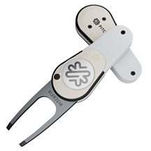 Pitchfix Icon Pitchgabel mit Ballmarker, Weiss