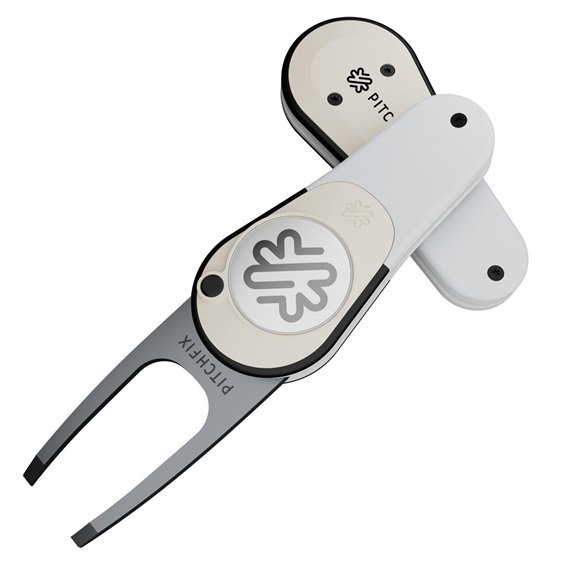 Pitchfix Icon Pitchgabel mit Ballmarker, Weiss