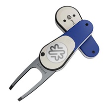 Pitchfix Icon Pitchgabel mit Ballmarker, Dunkelblau