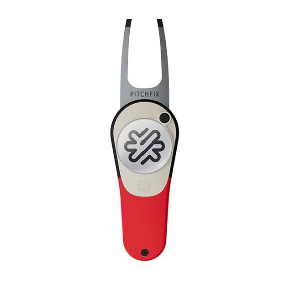 Pitchfix Icon Pitchgabel mit Ballmarker, Rot