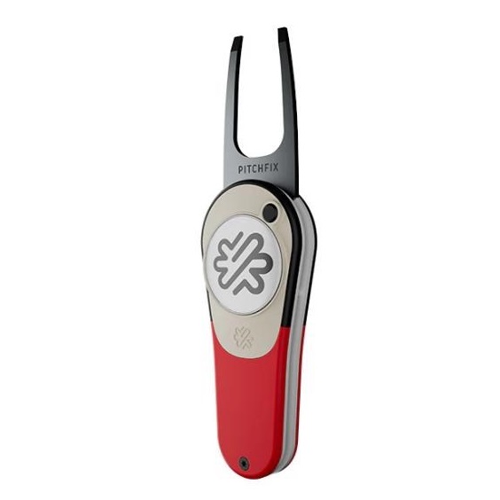 Pitchfix Icon Pitchgabel mit Ballmarker, Rot