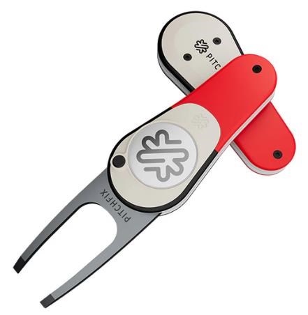 Pitchfix Icon Pitchgabel mit Ballmarker, Rot