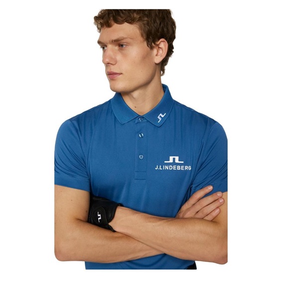 J.Lindeberg KV Tour Golf Herren Poloshirt, blau