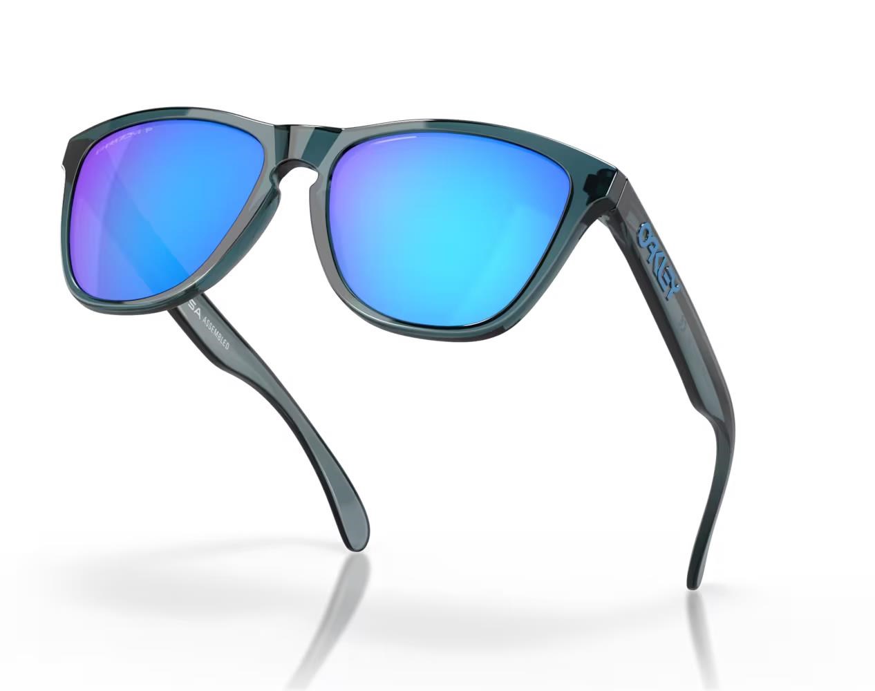 Oakley Frogskins Sonnenbrille, Prizm Sapphire Polarized Lenses/Crystal Black