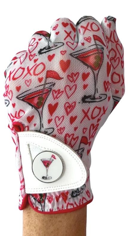 Best of Golf America XOXO Damen Handschuh, weiss/rosa