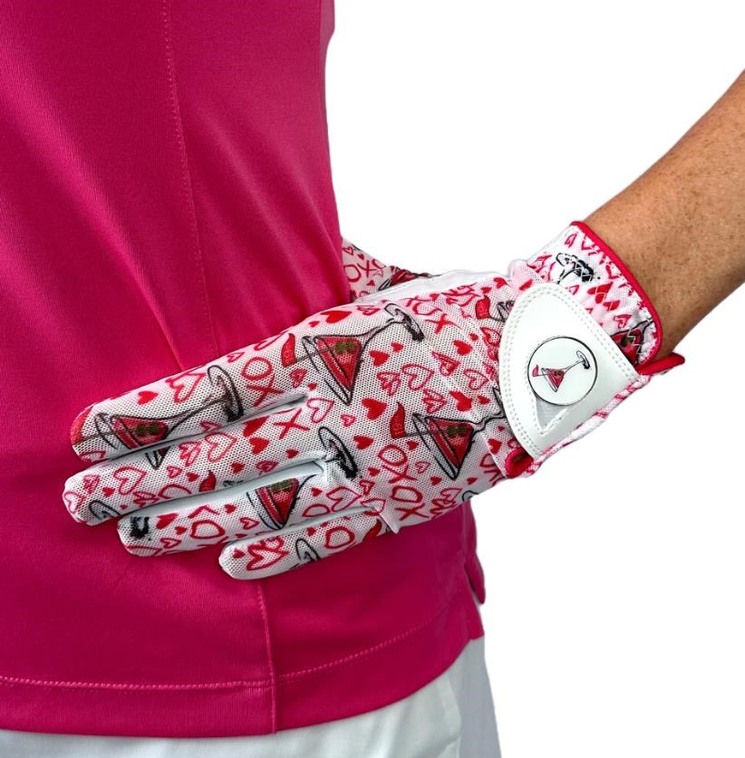 Best of Golf America XOXO Damen Handschuh, weiss/rosa