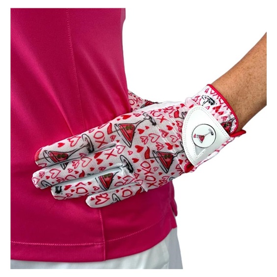 Best of Golf America XOXO Damen Handschuh, weiss/rosa