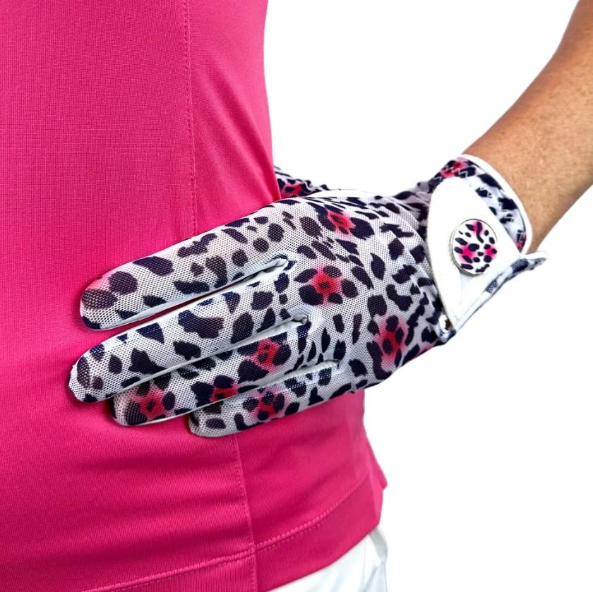 Best of Golf America Ladybird Damen Handschuh, weiss/rosa