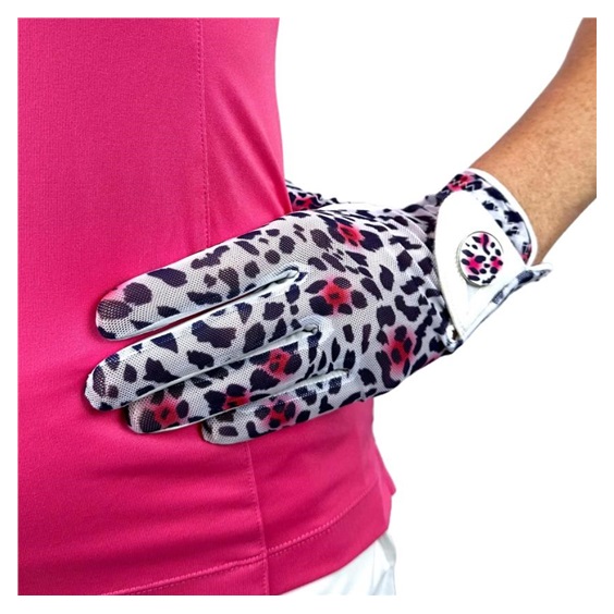 Best of Golf America Ladybird Damen Handschuh, weiss/rosa
