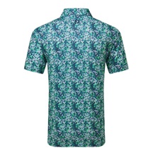 FootJoy Garden Print Lisle Herren Poloshirt, dunkelblau