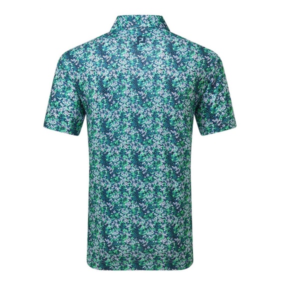FootJoy Garden Print Lisle Herren Poloshirt, dunkelblau