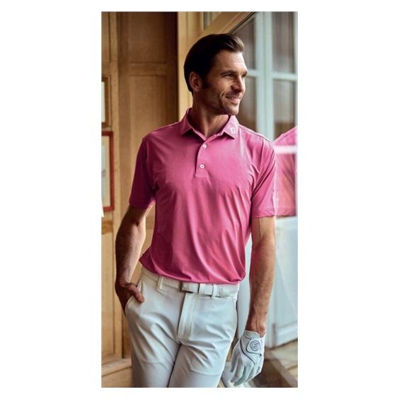 FootJoy ABACUS PRINT Herren Poloshirt, magenta