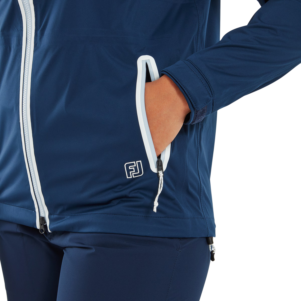 FootJoy HydroKnit Damen Regenjacke, Navy/White/Skyway