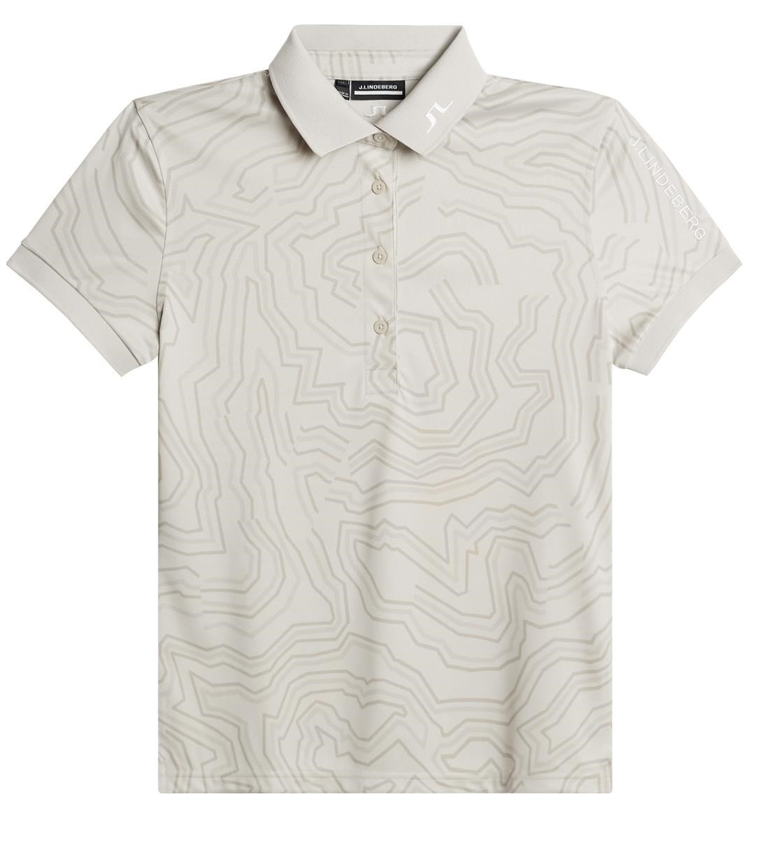 J.Lindeberg Tour Tech Print Damen Poloshirt, moonbeam