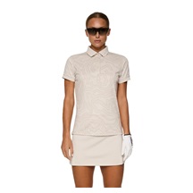 J.Lindeberg Tour Tech Print Damen Poloshirt, moonbeam