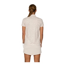 J.Lindeberg Tour Tech Print Damen Poloshirt, moonbeam