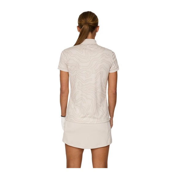 J.Lindeberg Tour Tech Print Damen Poloshirt, moonbeam