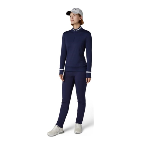 Callaway Thermal Long Sleeve Colourblock Damen Poloshirt, dunkelblau
