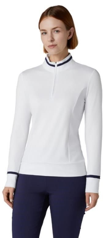 Callaway Thermal Long Sleeve Colourblock Damen Poloshirt, weiss
