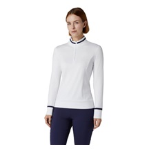 Callaway Thermal Long Sleeve Colourblock Damen Poloshirt, weiss