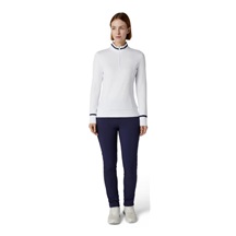 Callaway Thermal Long Sleeve Colourblock Damen Poloshirt, weiss