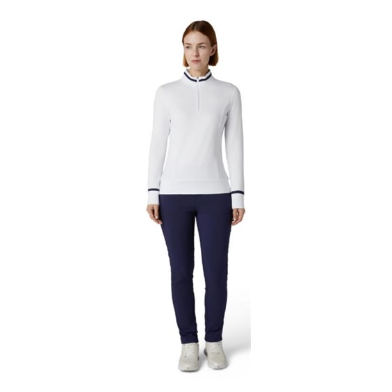 Callaway Thermal Long Sleeve Colourblock Damen Poloshirt, weiss