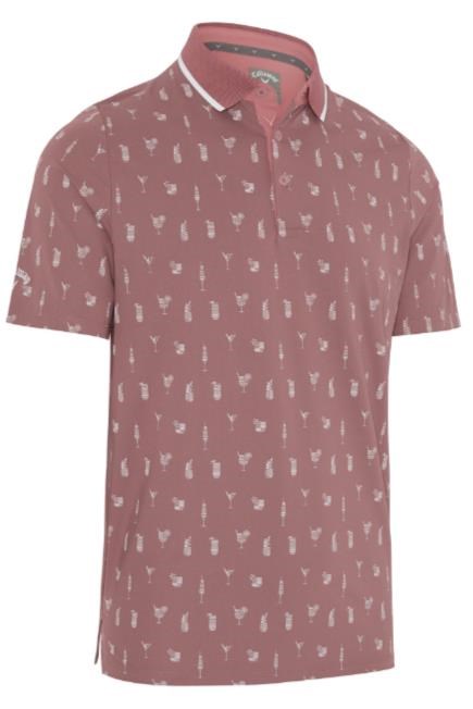 Callaway Geo Cocktail Print Herren Poloshirt, mesa rose