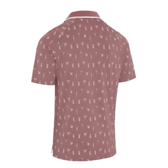 Callaway Geo Cocktail Print Herren Poloshirt, mesa rose