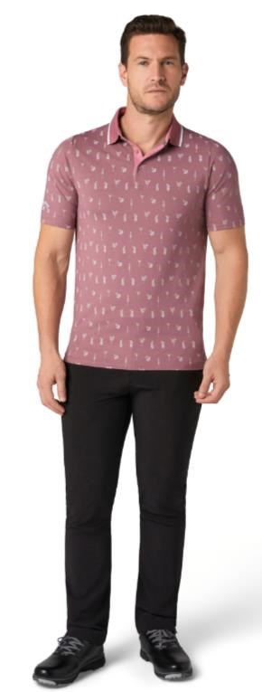 Callaway Geo Cocktail Print Herren Poloshirt, mesa rose