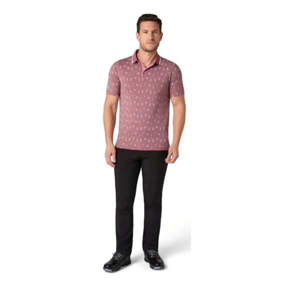 Callaway Geo Cocktail Print Herren Poloshirt, mesa rose