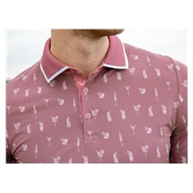 Callaway Geo Cocktail Print Herren Poloshirt, mesa rose