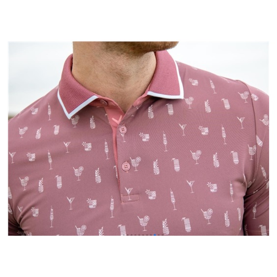 Callaway Geo Cocktail Print Herren Poloshirt, mesa rose