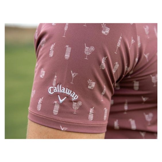 Callaway Geo Cocktail Print Herren Poloshirt, mesa rose