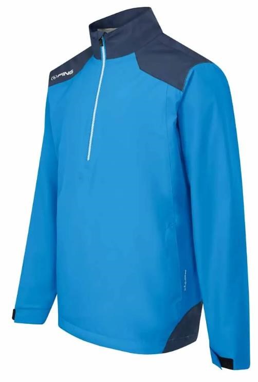 Ping AquaDrive Half-Zip Waterproof Wasserdichte Herrenjacke, blau