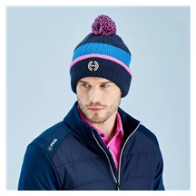 Ping Bassett Striped Knitted Herren Wintermütze, navy/tidal blue multi