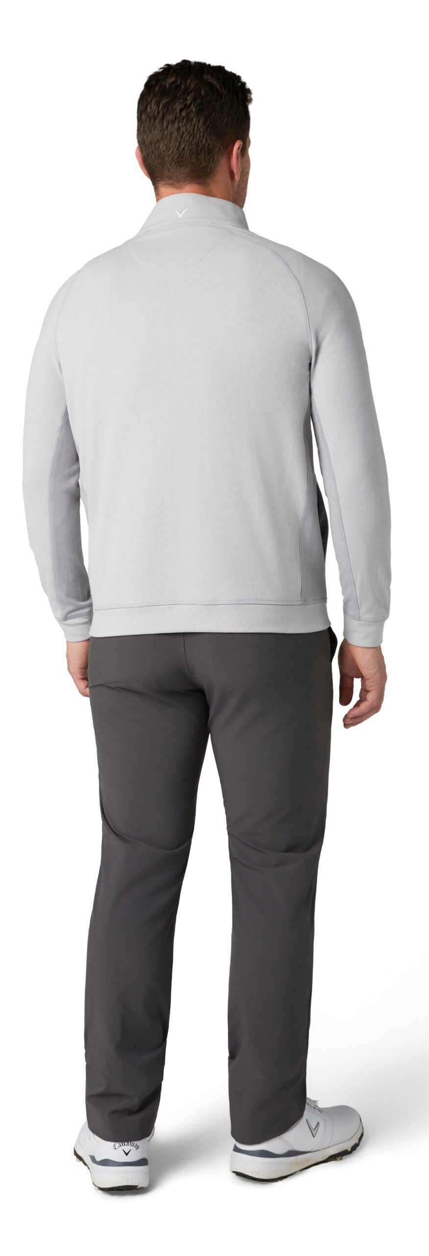 Callaway Brushed Rib 1/4 Zip Herren Sweatshirt, concrete
