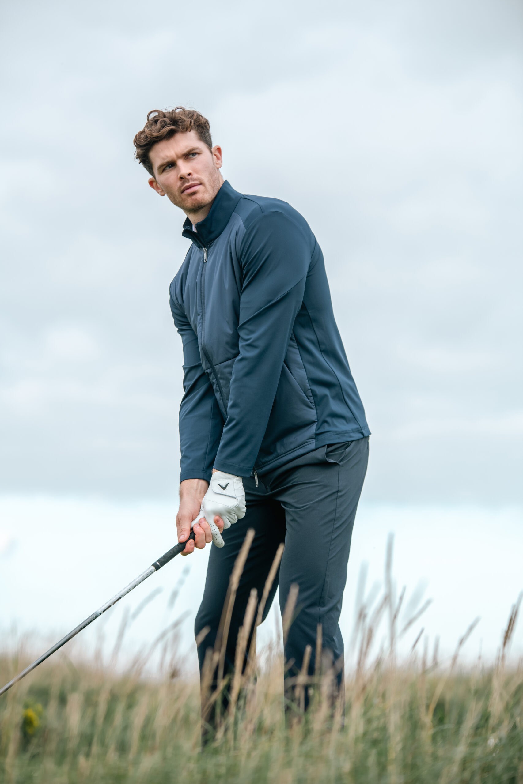 Callaway Mixed Media Full Zip Herrenjacke, dunkelblau