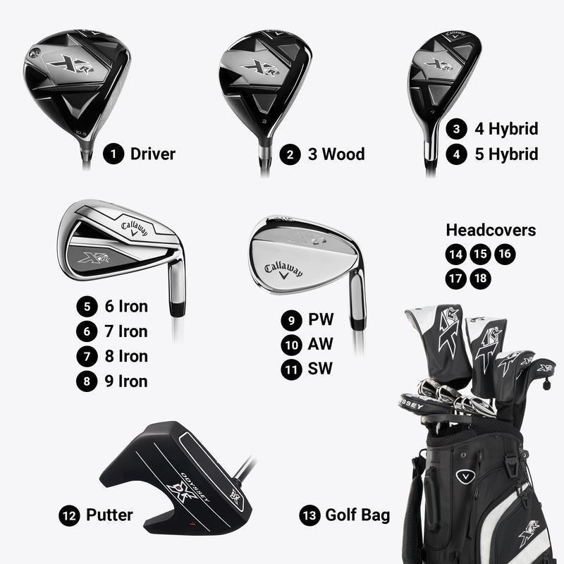 Callaway XR 26 13PC Black/Silver Herren Golfset, Stahl, LH, Stiff