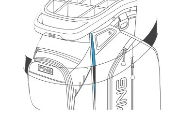 Ping Traverse 244 Cartbag, schwarz/rot