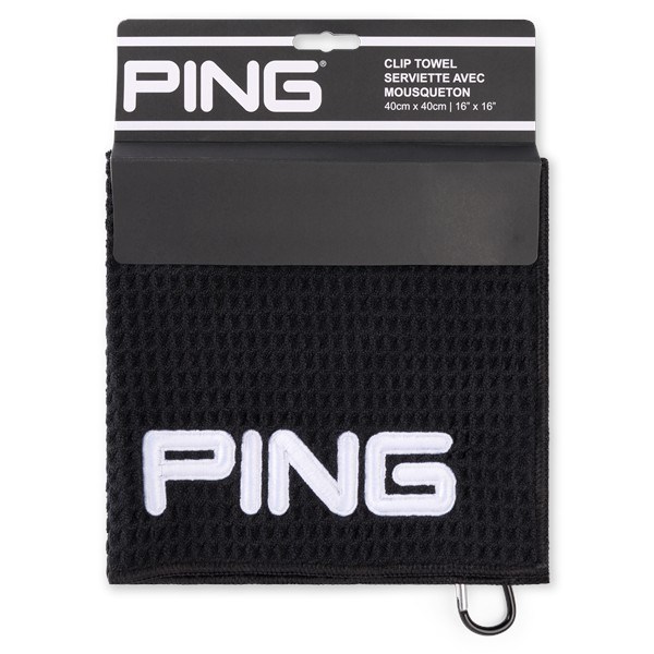 Ping Clip GolfHandtuch, schwarz