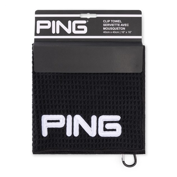 Ping Clip GolfHandtuch, schwarz