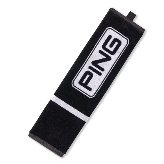 Ping Trifold GolfHandtuch, schwarz/weiss