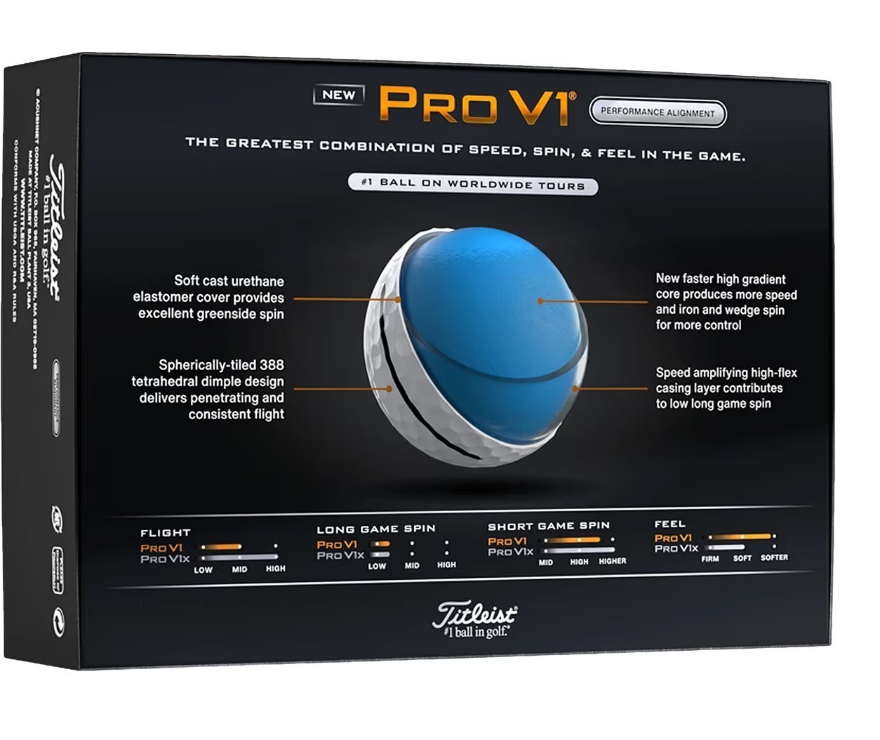 Titleist Pro V1 Performance Alignment Red Golfbälle