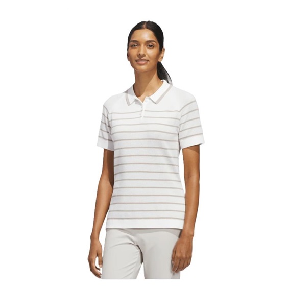 Adidas Ultimate365+ Stripe Knit Damen Poloshirt, weiss