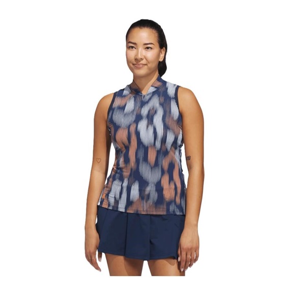 Adidas Ultimate365 Ottoman Printed Damen Poloshirt, dunkelblau